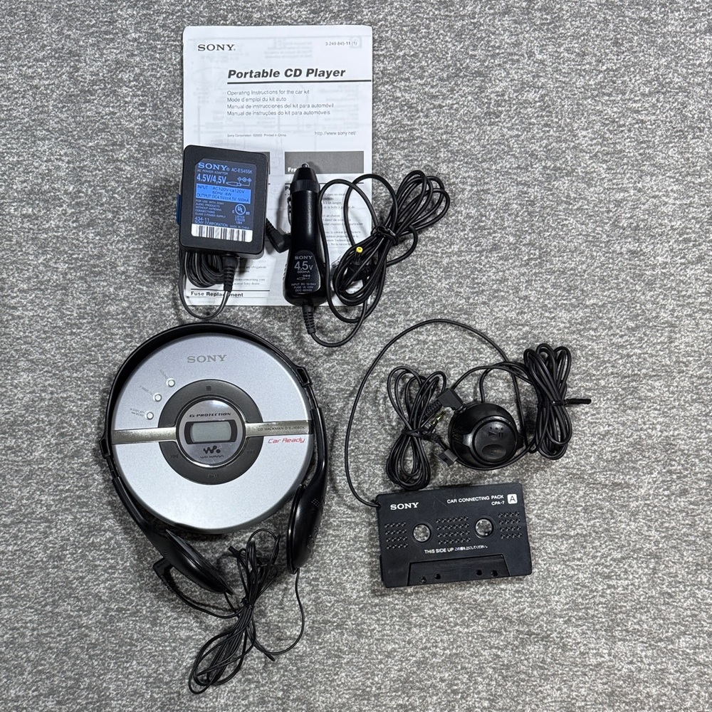 Sony Discman D-EJ106CK Portable CD Player G-protection & Car Accessories Tested